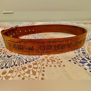 Unique leather belt, womens folk art, hand-made